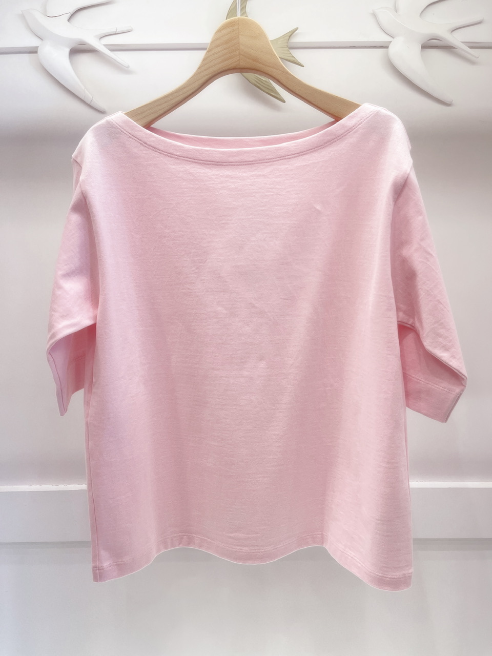 素色五分袖上衣