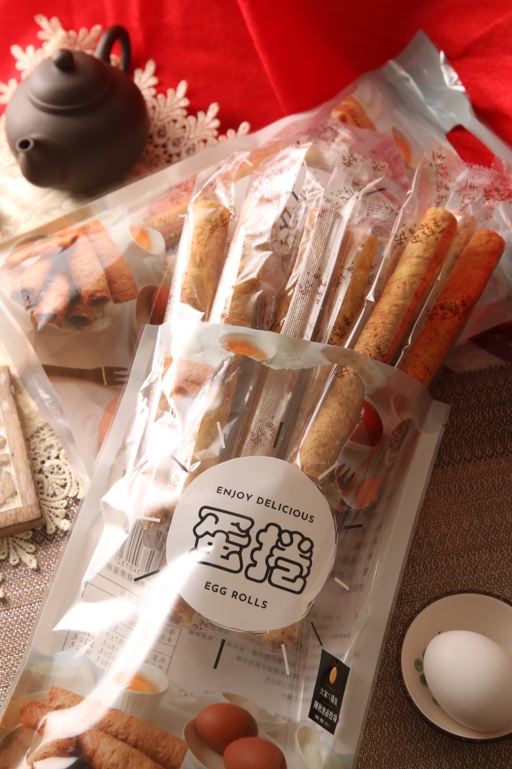 【陳秋池畜牧場】貂蟬草本機能蛋原味蛋捲(10根/包)*6包