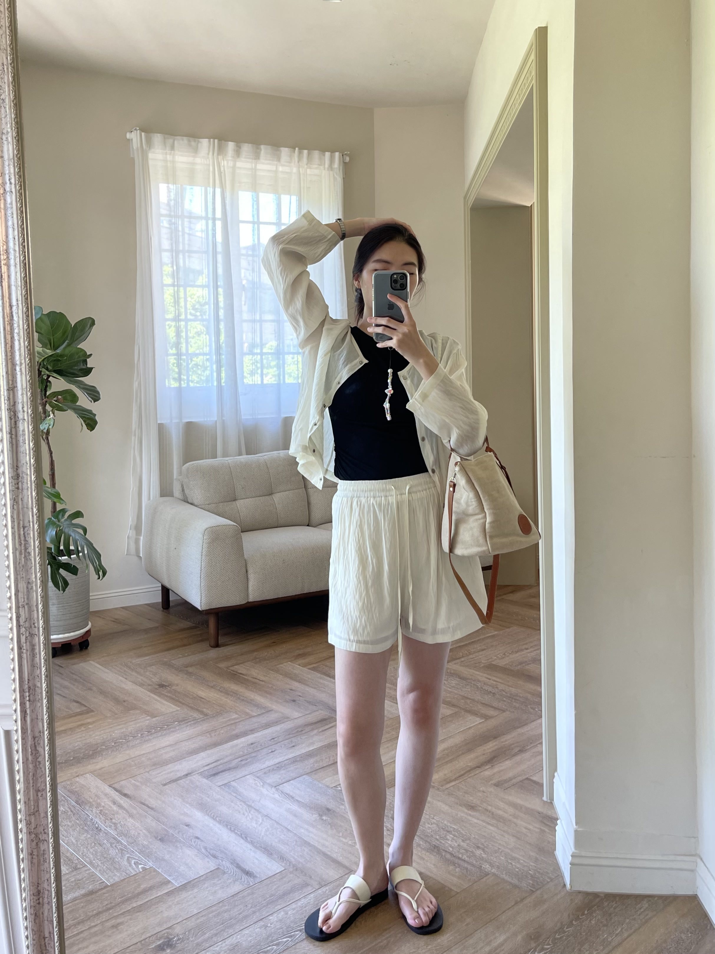 涼感微透短褲套裝