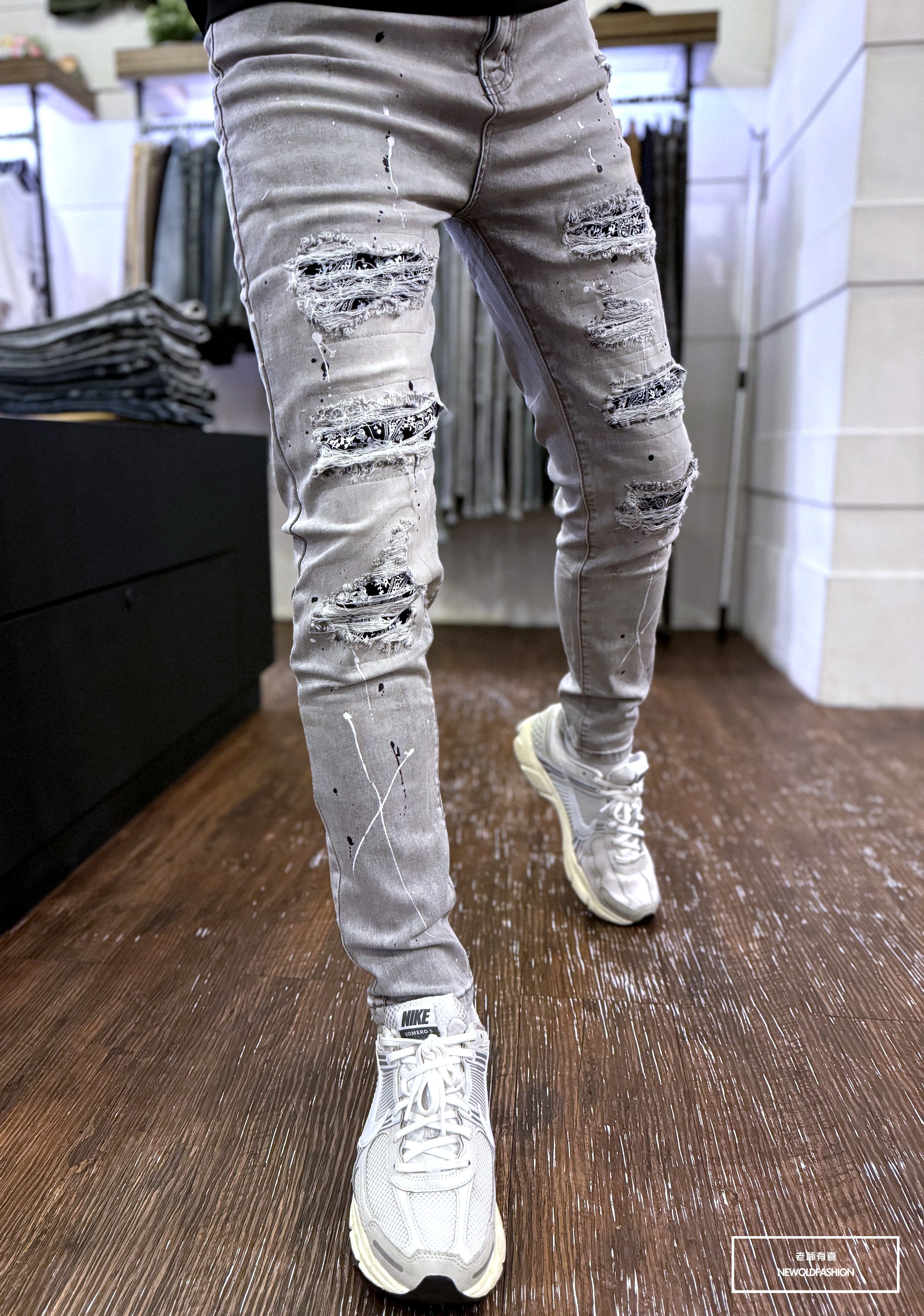 『新品上市』重磅變形蟲潑漆補丁小直筒(NOF24075996)