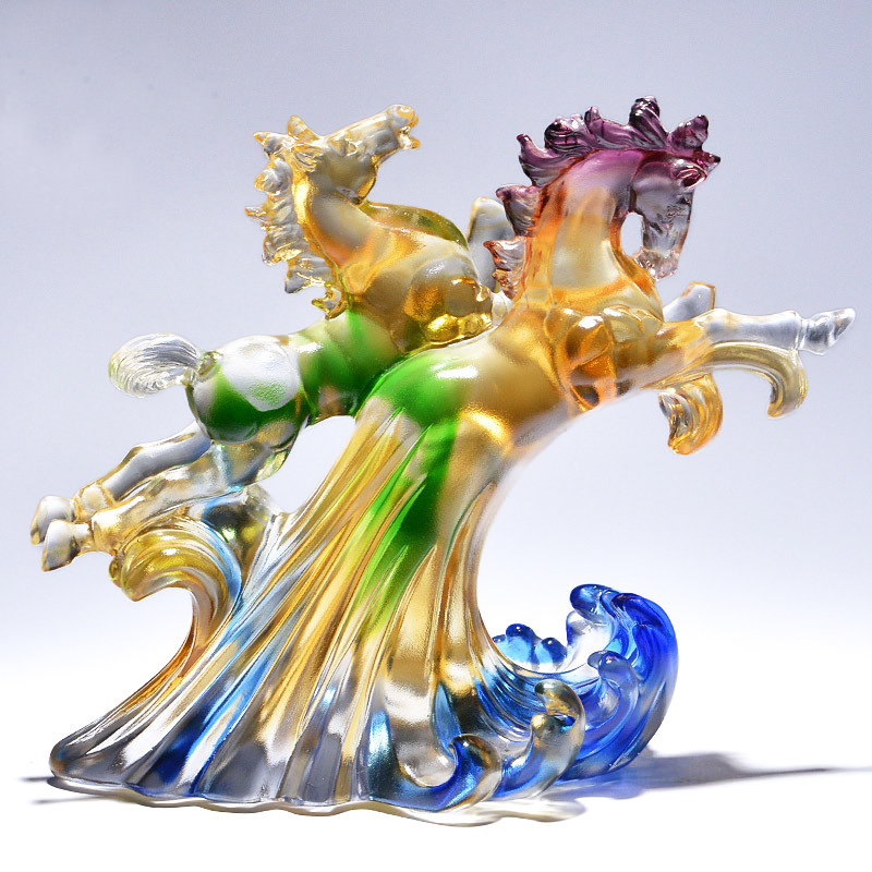 琉璃馬擺件｜並駕齊驅共創未來 商務開業送禮首選