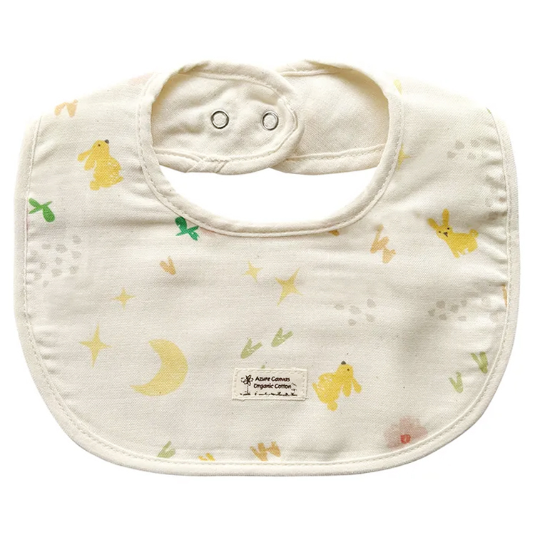 口水肩短柔紗有機棉