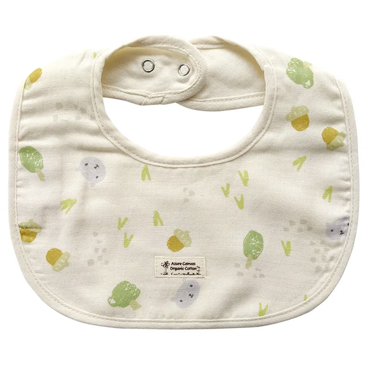 口水肩短柔紗有機棉