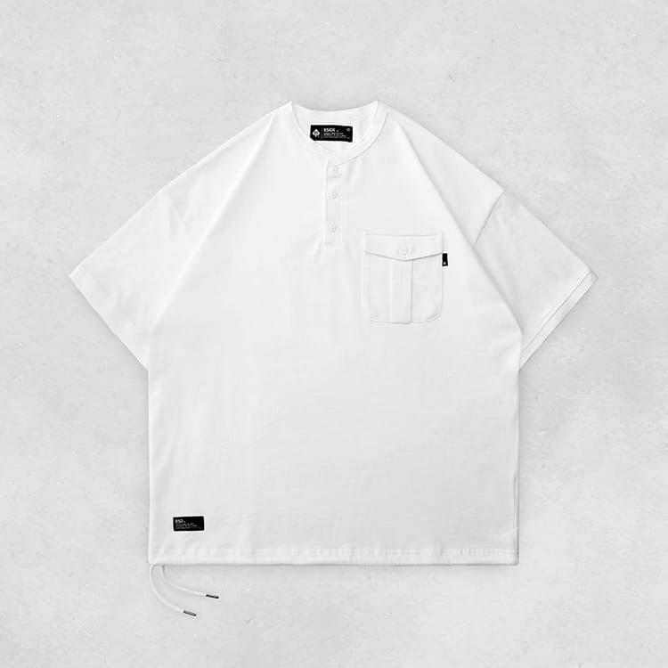 B-SIDE HENLEY NECK WIDE TEE