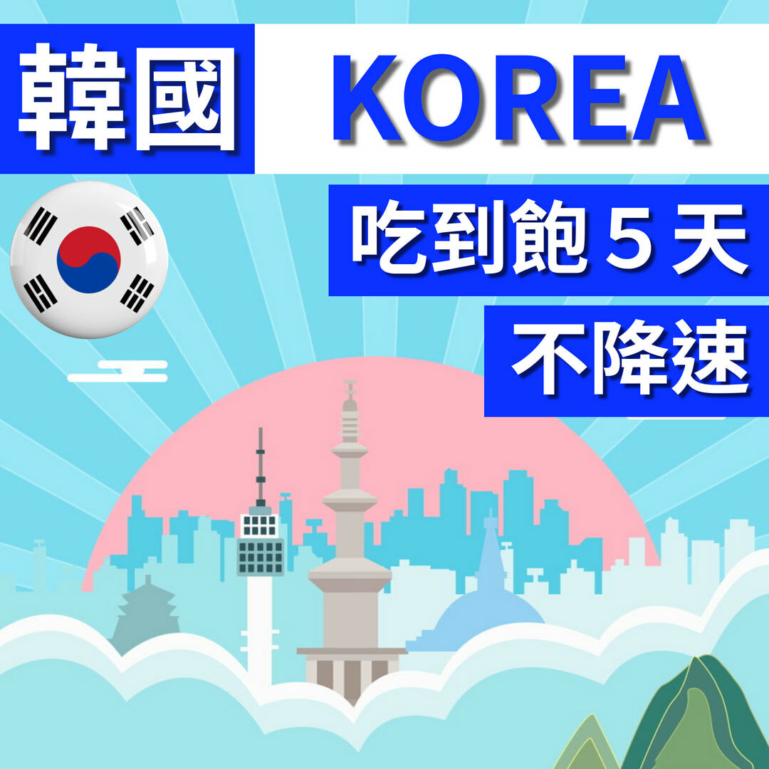 韓國 KOREA 旅遊卡5天吃到飽