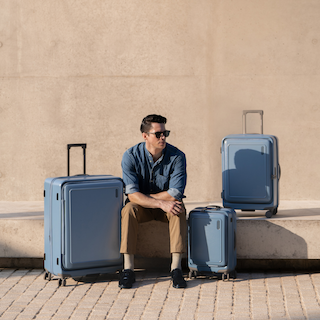 URBANITE|3in1 (34L/72L/118L) Expandable 4 wheels TSA Lock Top Flip Suitcase - Slate Blue