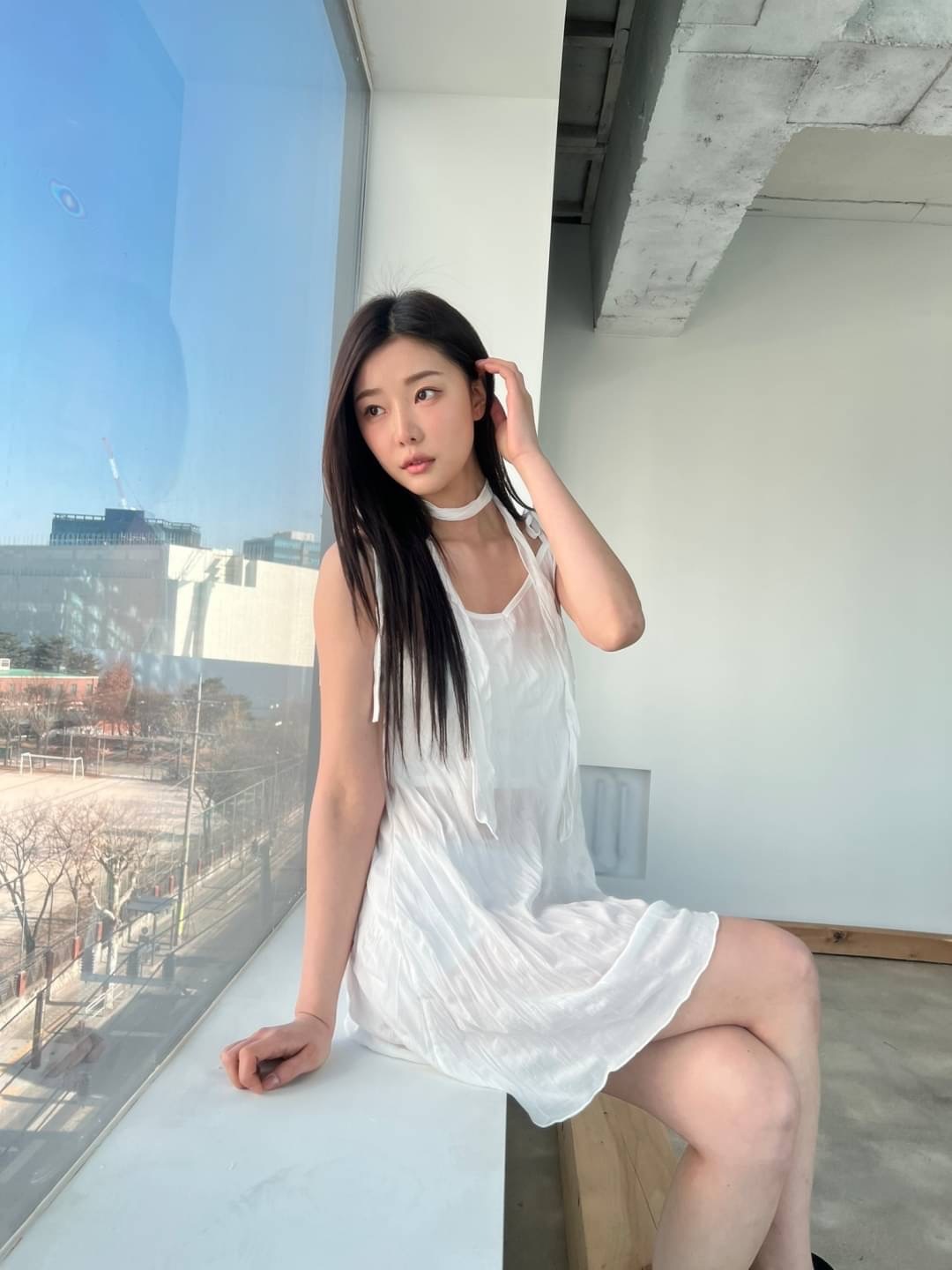 🇰🇷 巴黎舞會抓皺紡紗小洋裝（附掛脖）