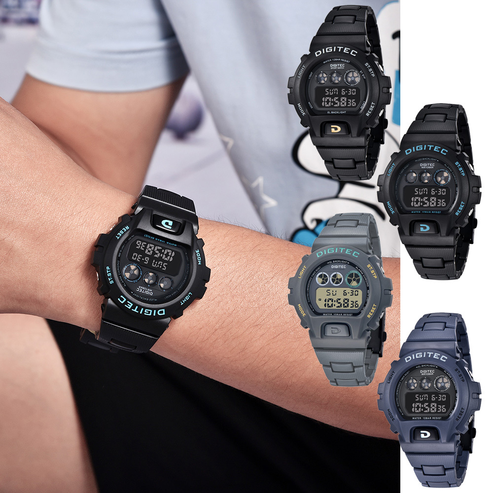 【DIGITEC 數碼科技】 DG-5198 時尚 運動風 個性 日期星期顯示 鬧鈴 LED背光 電子錶