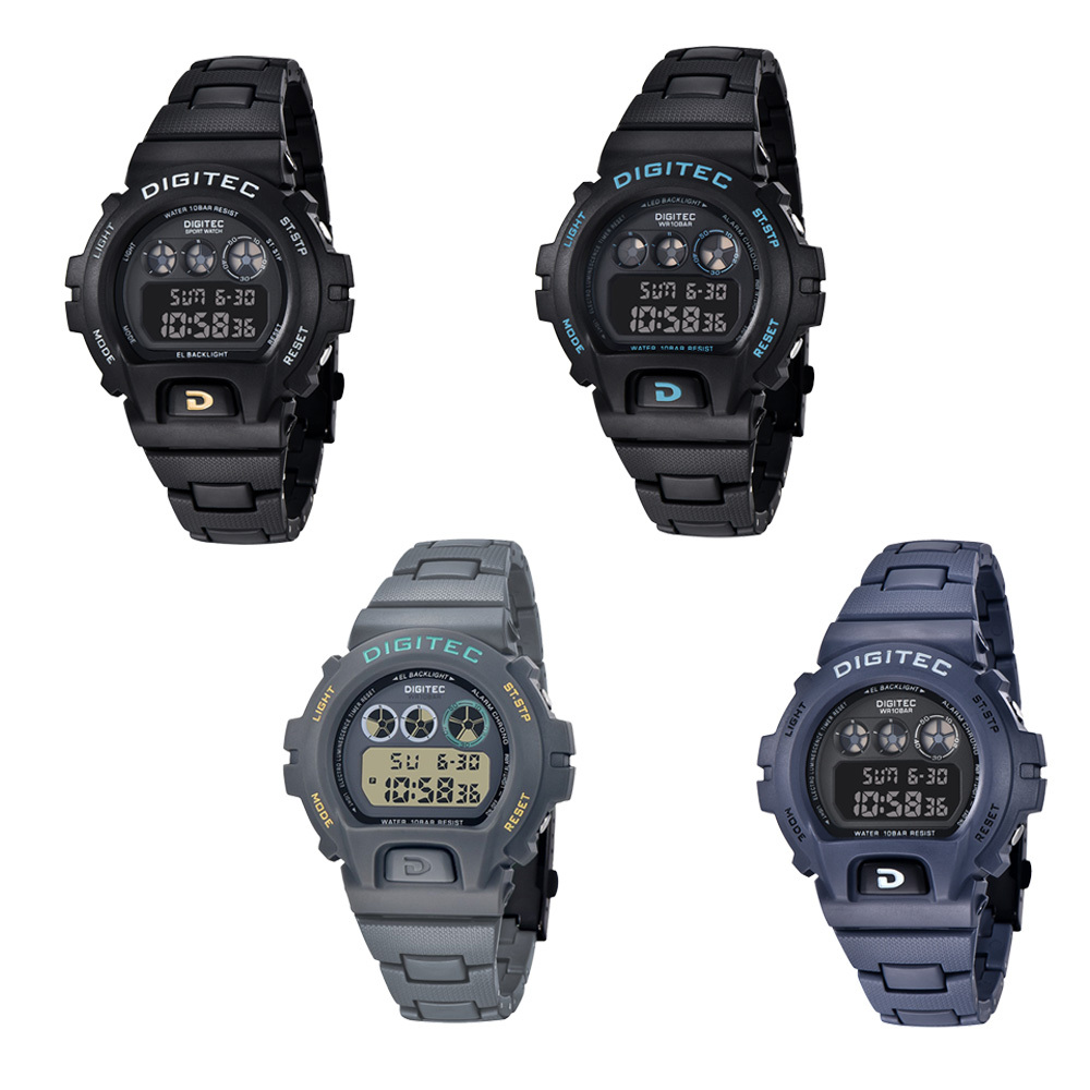 【DIGITEC 數碼科技】 DG-5198 時尚 運動風 個性 日期星期顯示 鬧鈴 LED背光 電子錶