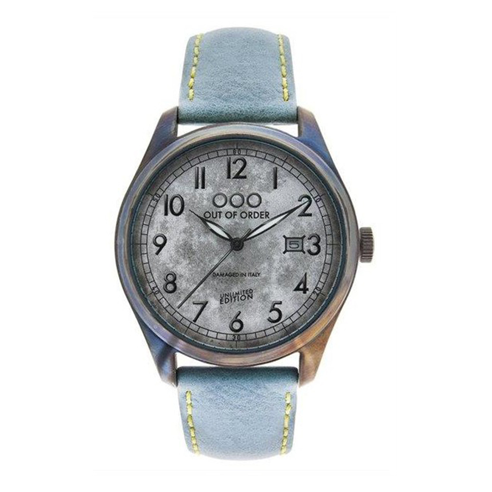 【OUT OF ORDER】甲蟲系列 帶日期 質感皮革 夜光腕錶 (附質感雷雕刻字木盒)