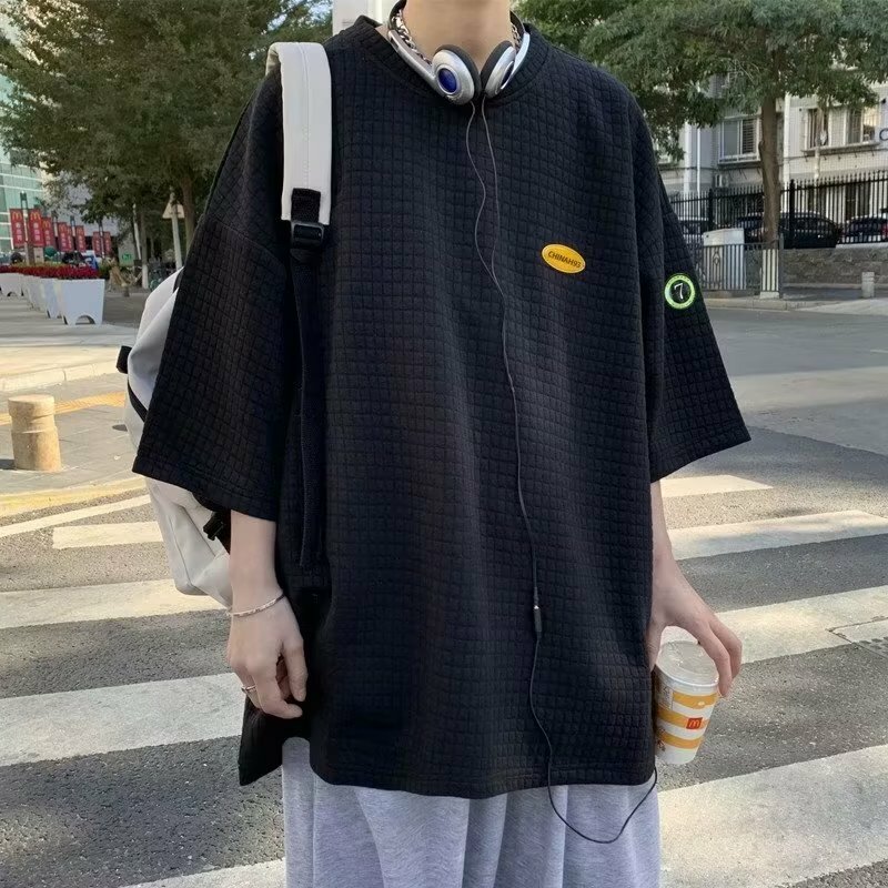 華夫格寬鬆五分袖T恤