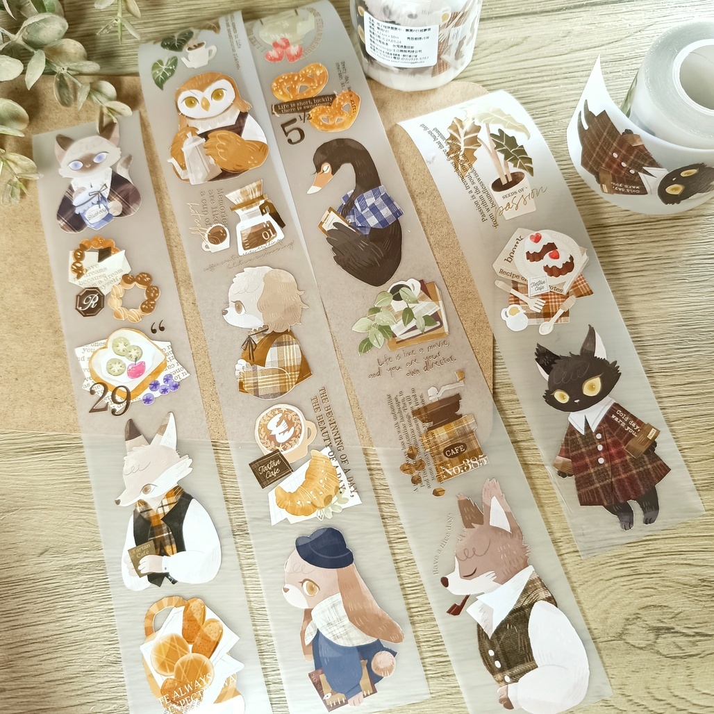 wwiinngg．格子咖啡營業中 4.5cm霧面PET膠帶 <整捲/分裝>