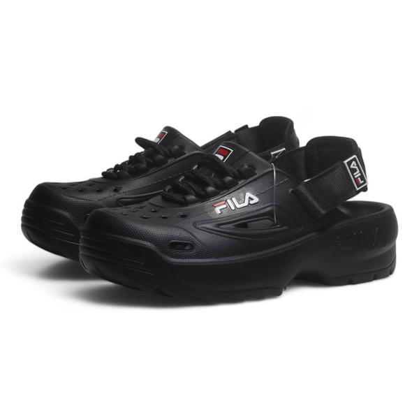 FILA 涼拖鞋 水鞋 黑 防水 可拆式 洞洞鞋 女 4S348Y001