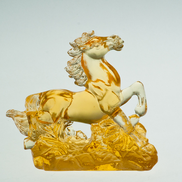 鹿港窯禮品館│琉璃  SS馬到成功 工藝品 小擺件 書房 辦公室桌面 裝飾