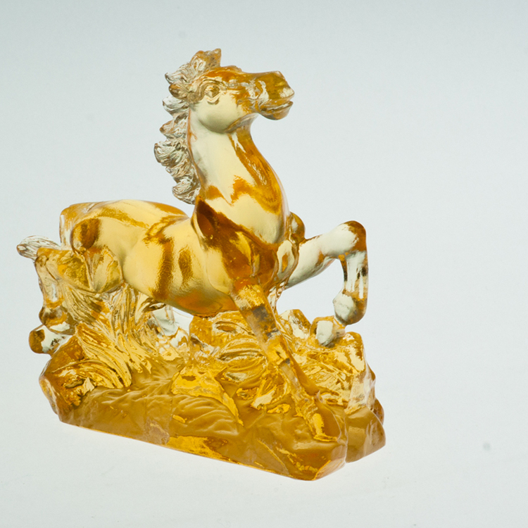 鹿港窯禮品館│琉璃  SS馬到成功 工藝品 小擺件 書房 辦公室桌面 裝飾