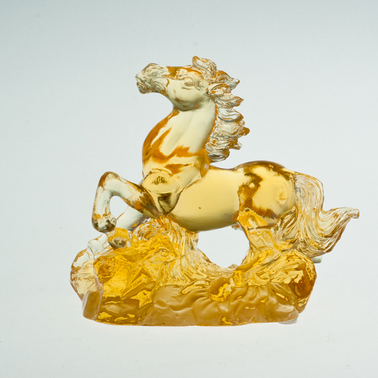 鹿港窯禮品館│琉璃  SS馬到成功 工藝品 小擺件 書房 辦公室桌面 裝飾