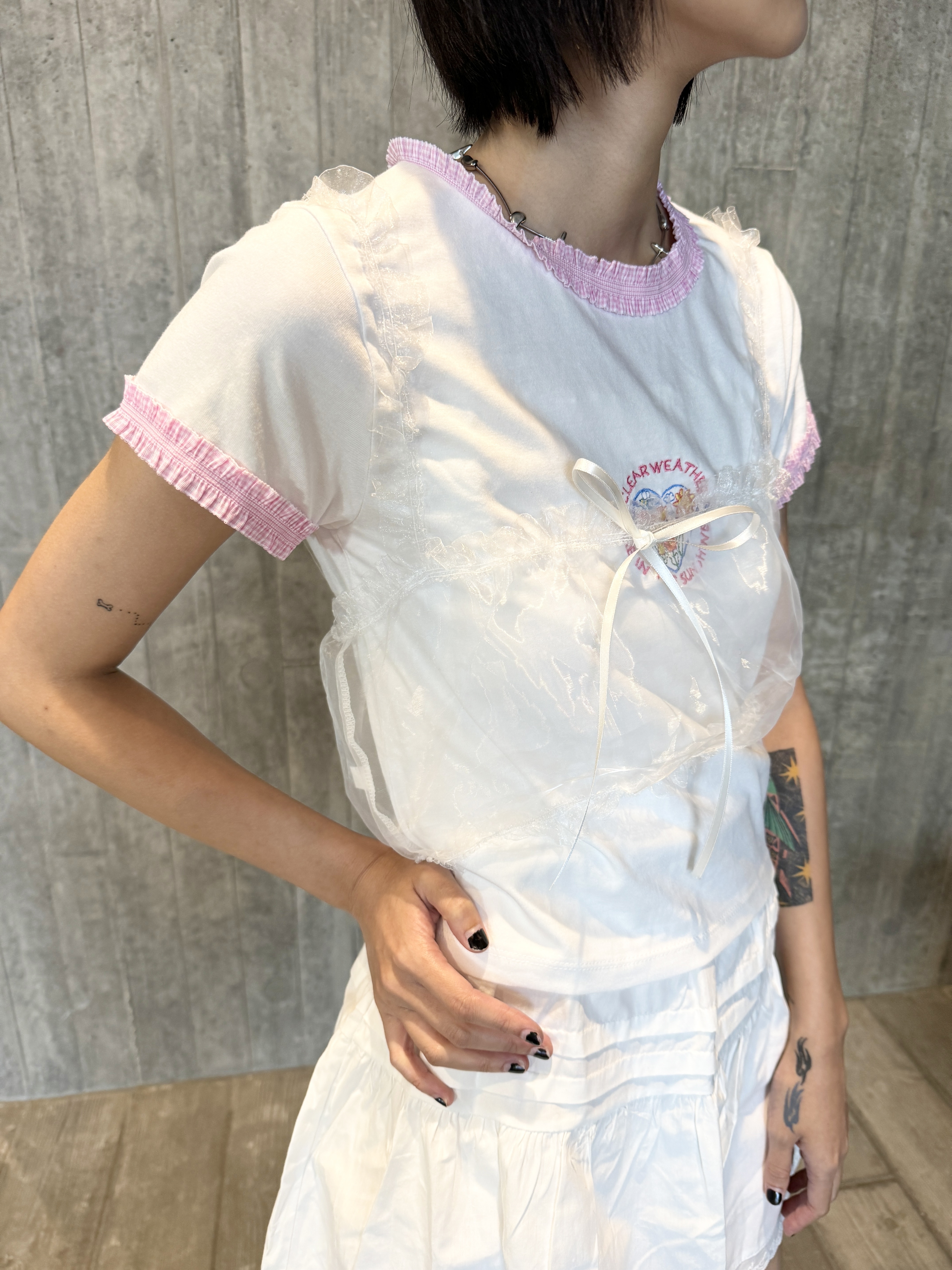 Ruffle短款透明小外搭