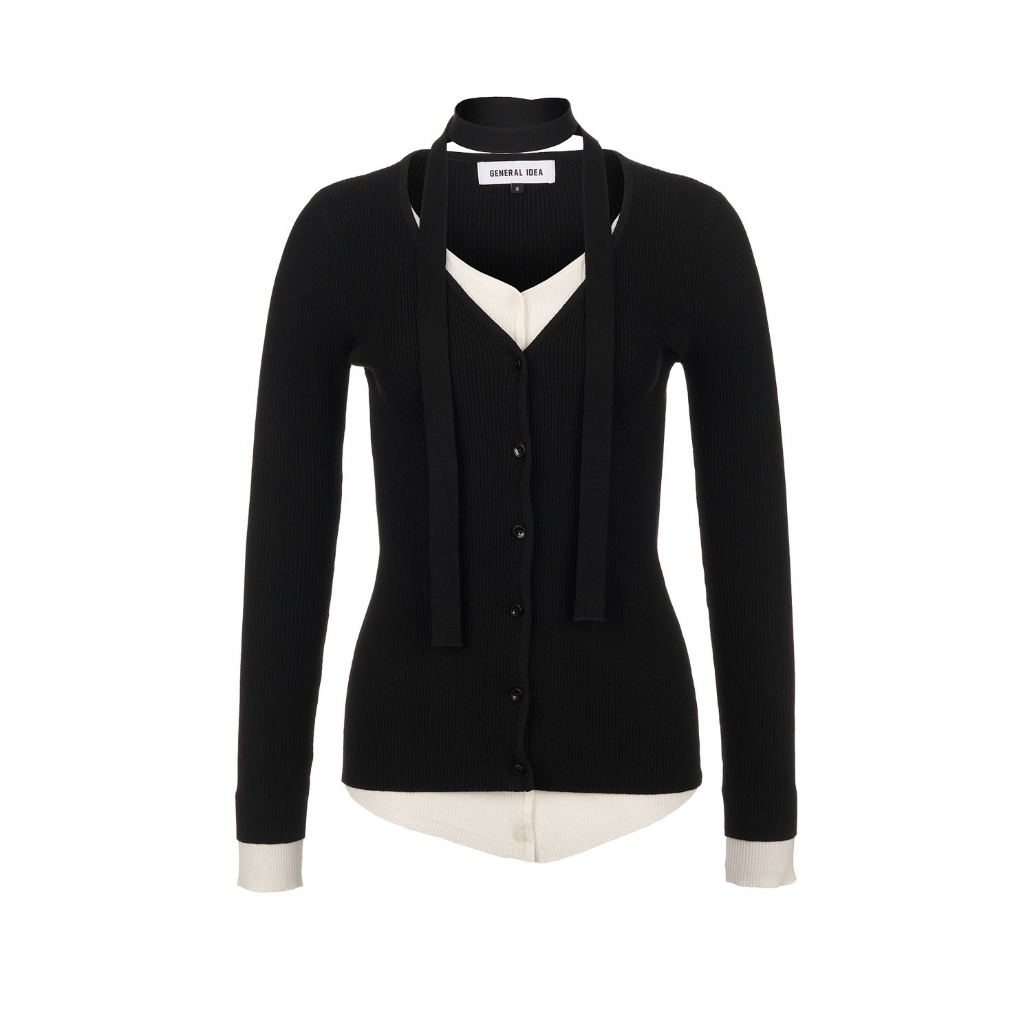 [GENERAL IDEA] SCARF LAYERED CARDIGAN