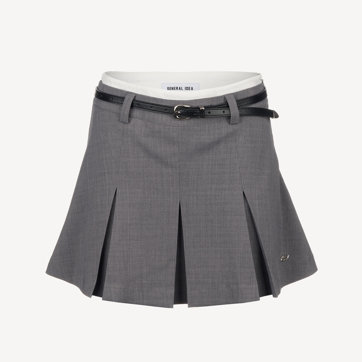 [GENERAL IDEA] LOW-RISE BELTED PLEATED SKIRT