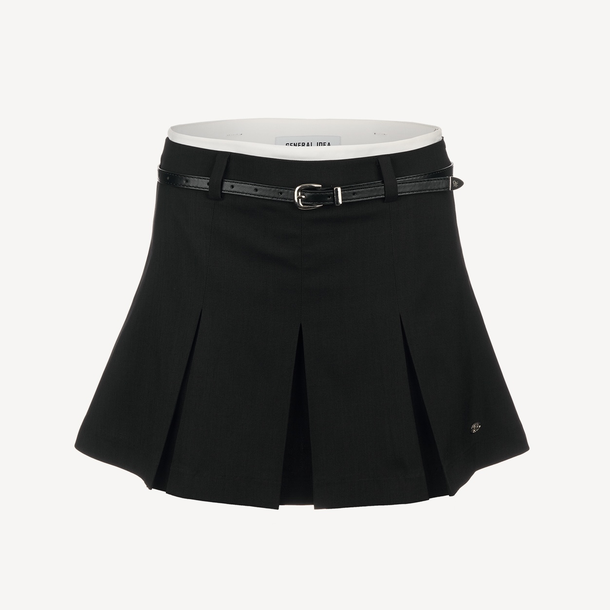 [GENERAL IDEA] LOW-RISE BELTED PLEATED SKIRT