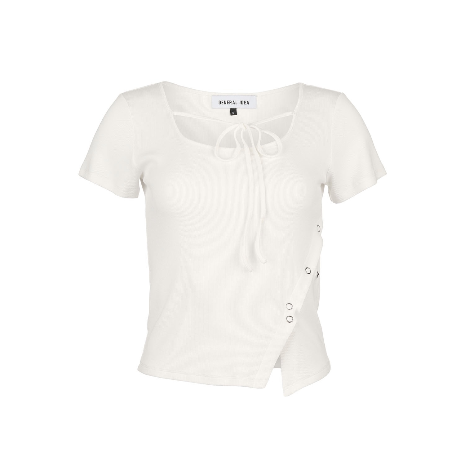 [GENERAL IDEA] CUT-OUT STRING SHORT SLEEVE TEE