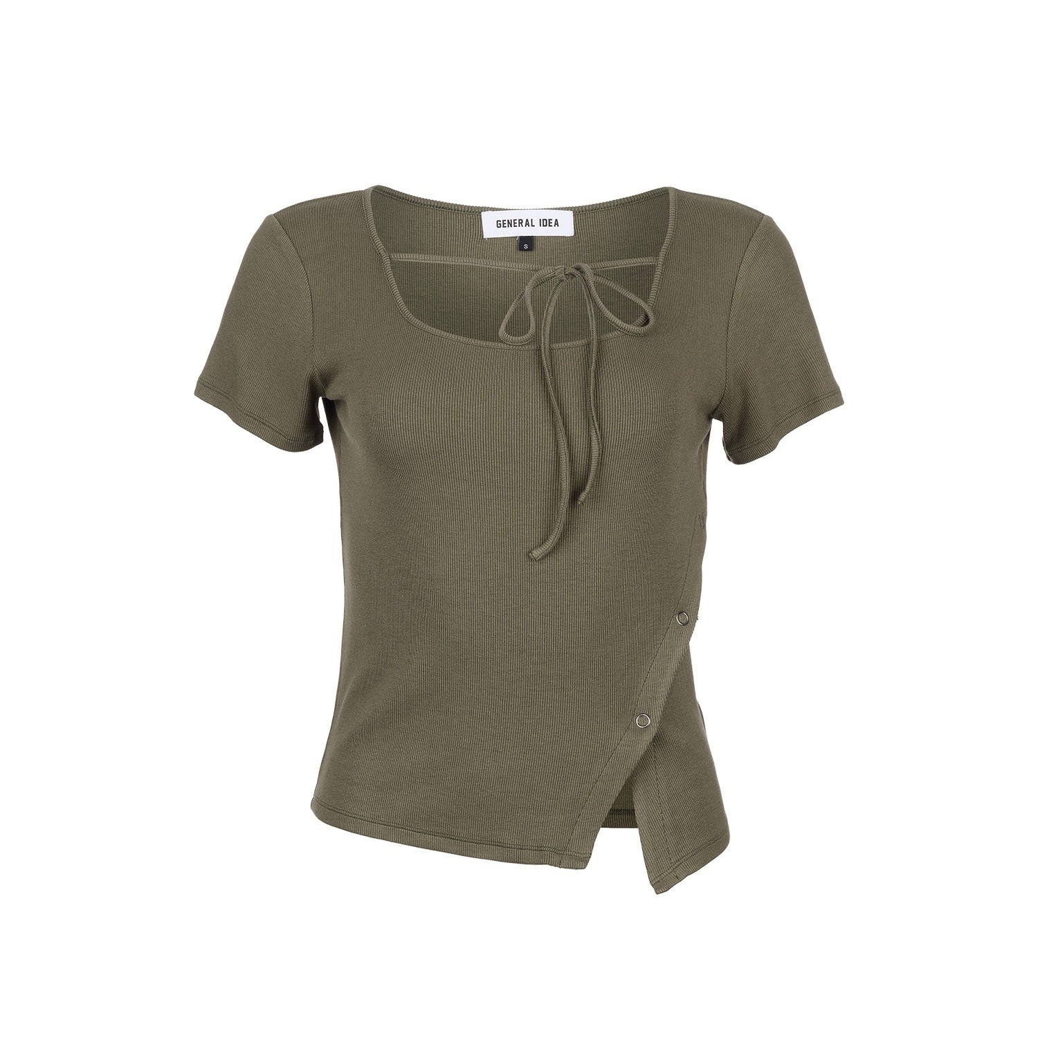 [GENERAL IDEA] CUT-OUT STRING SHORT SLEEVE TEE