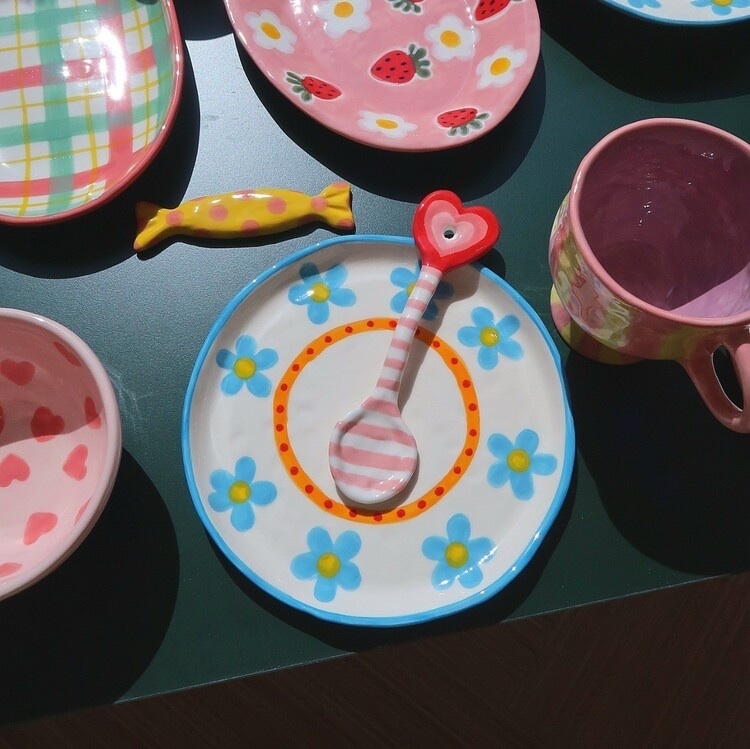 韓國藝術家 手作陶瓷湯匙 愛心系列