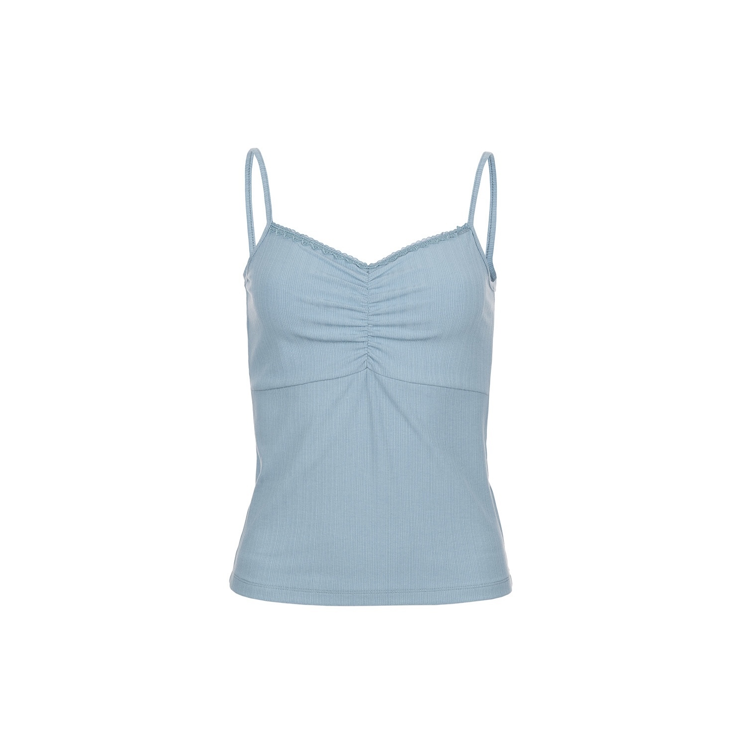 [GENERAL IDEA] HEART LACE SHIRRED SLEEVELESS