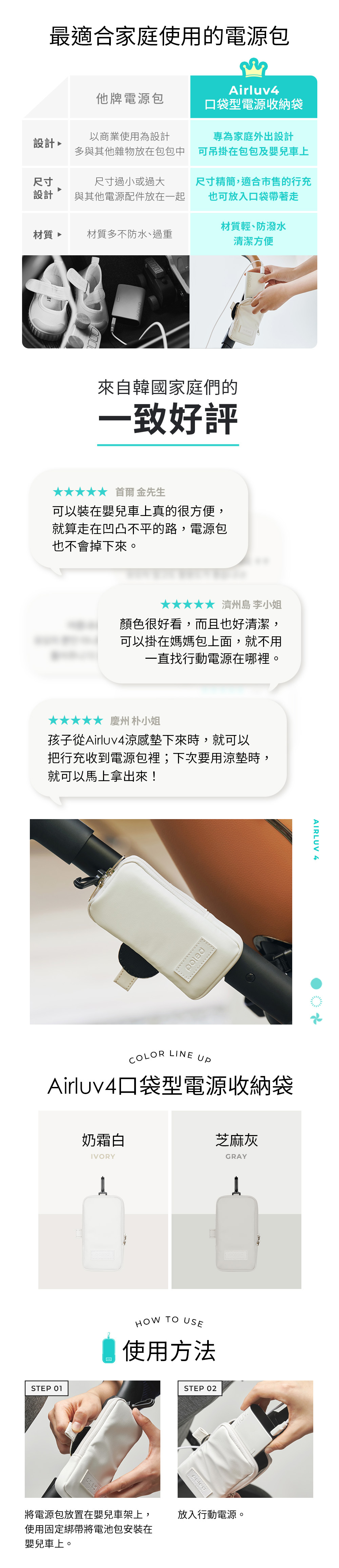 韓國Airluv4 口袋型電源收納袋