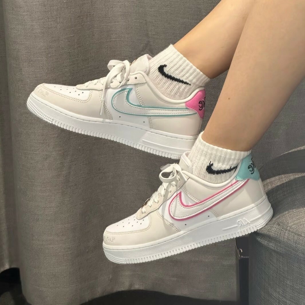 Nike Air Force 1'07 LX 粉綠鴛鴦 白棕粉 薄荷綠 巴黎奧運 女鞋 HM3694-011
