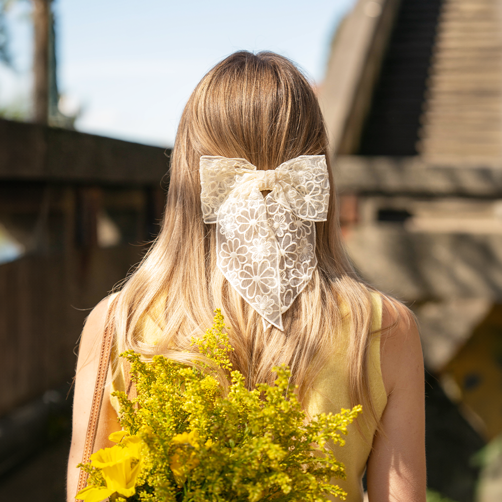 MADELYN BOW BARRETTE - CREAM