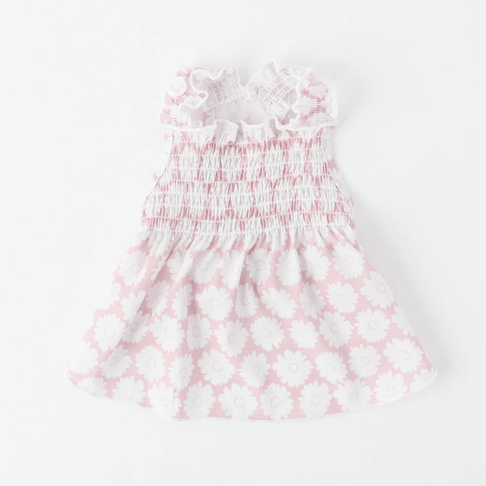 【Moncheri】Cool-Touch Daisy Print Shirred Dress