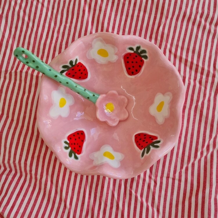 韓國藝術家 手作陶瓷波浪優格碗