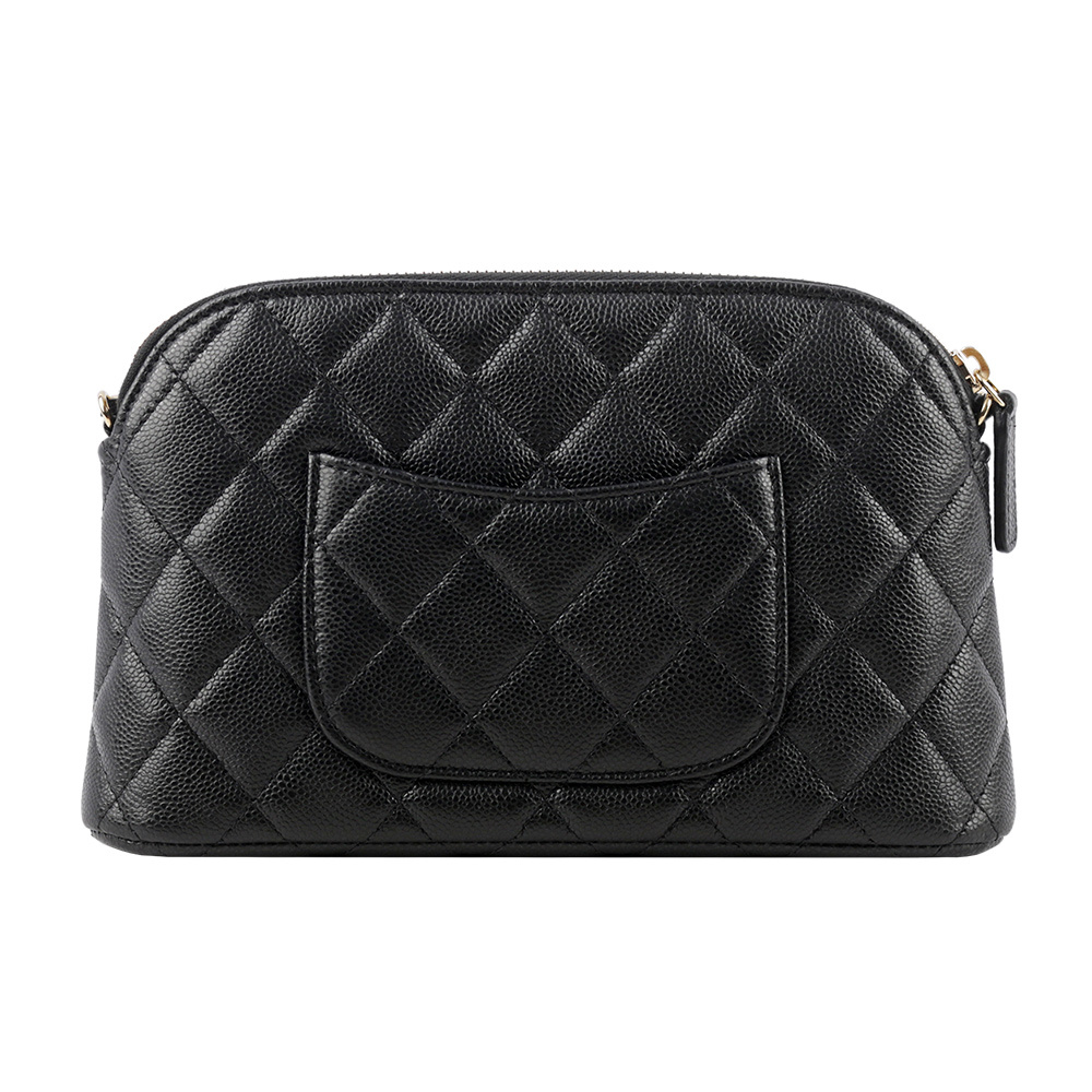【CHANEL 】金色CC Logo 粒紋牛皮貝殼包/鍊包(黑色) AP4016 B10583 C3906