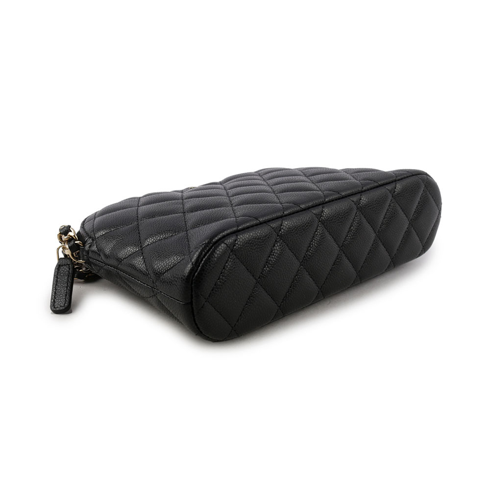 【CHANEL 】金色CC Logo 粒紋牛皮貝殼包/鍊包(黑色) AP4016 B10583 C3906