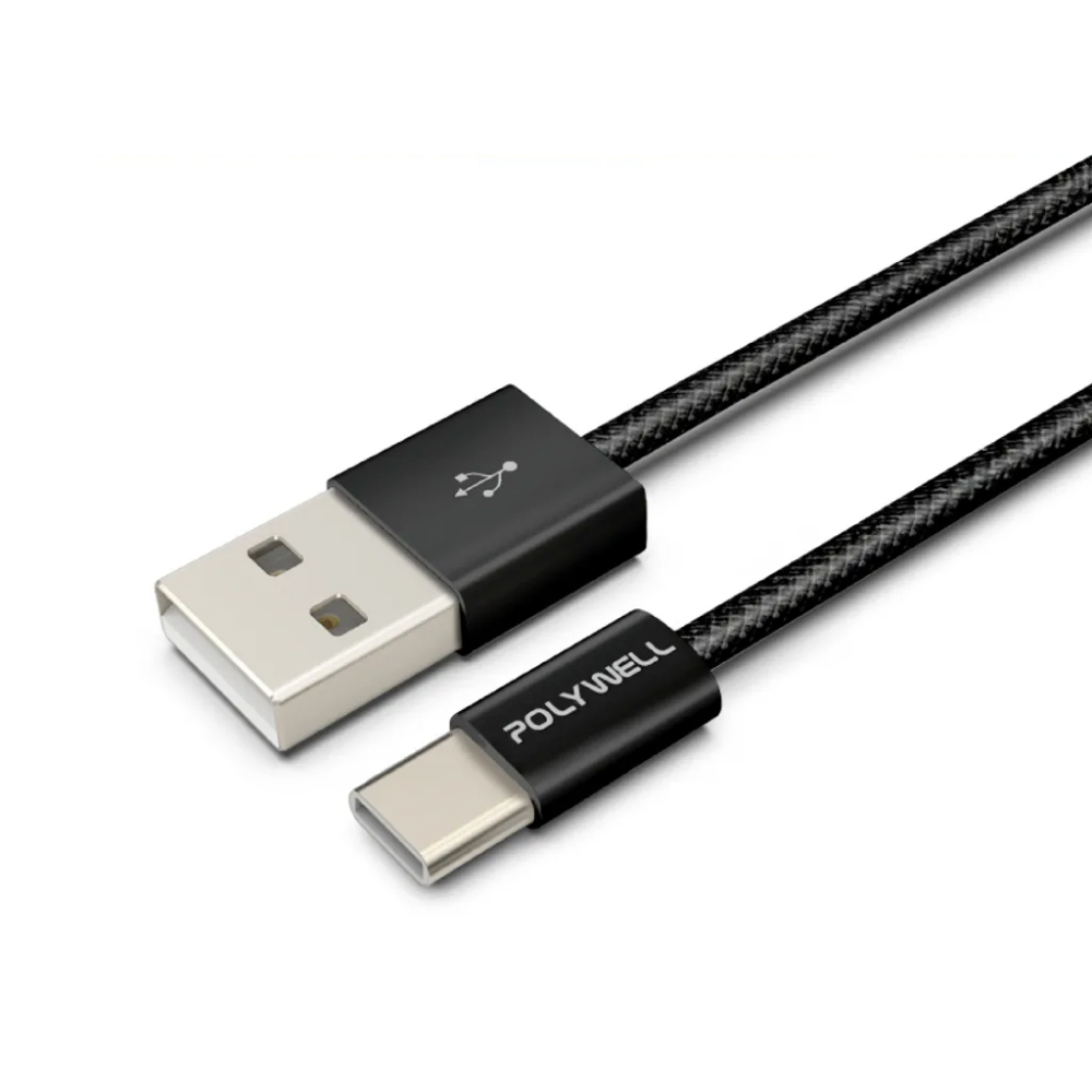 【POLYWELL】18W USB to Type-C 編織充電線