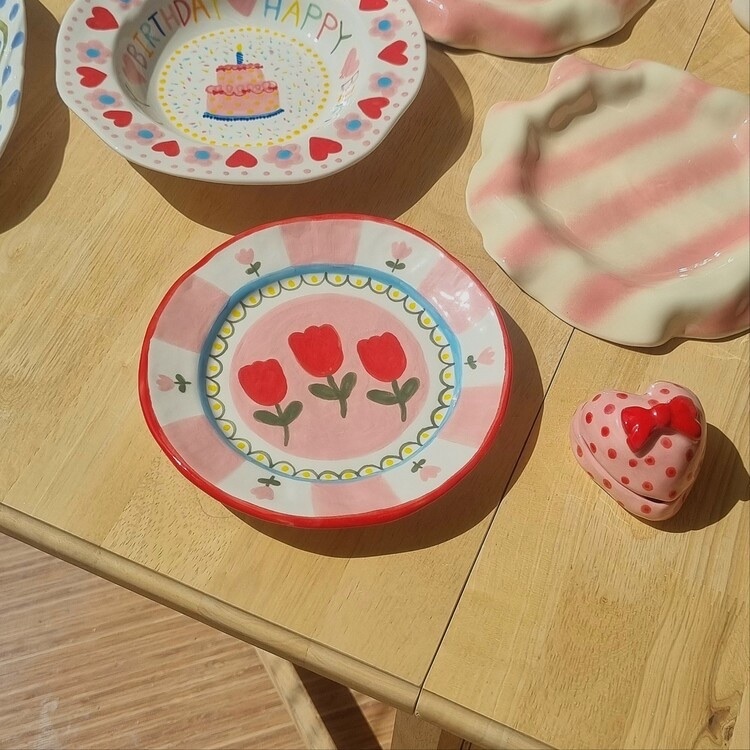 韓國藝術家 手作陶瓷圓盤 小款