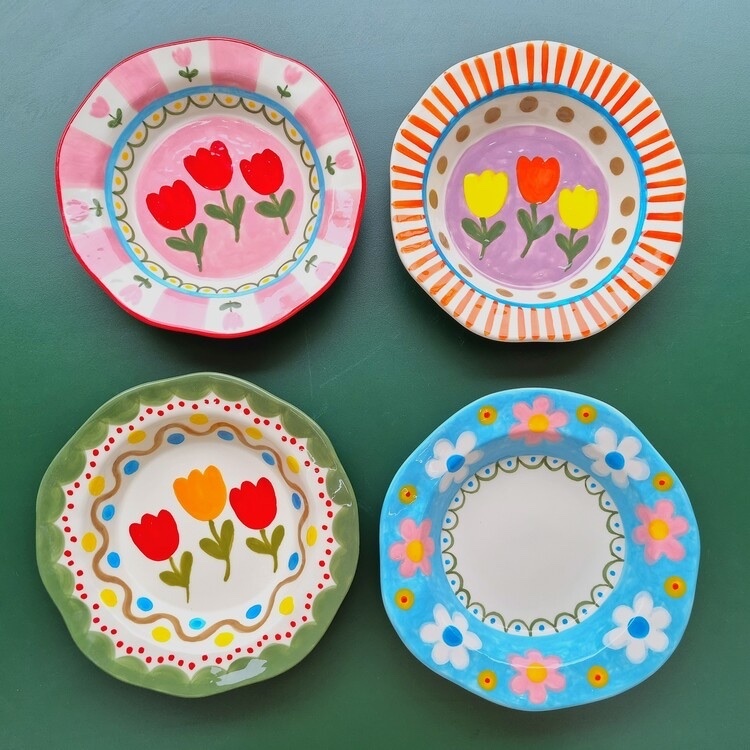 韓國藝術家 手作陶瓷圓盤 大款