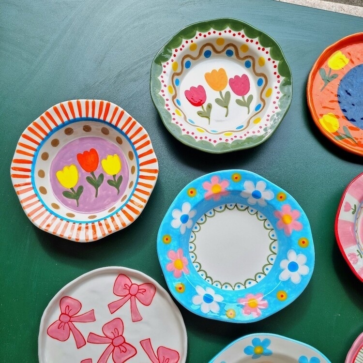 韓國藝術家 手作陶瓷圓盤 大款