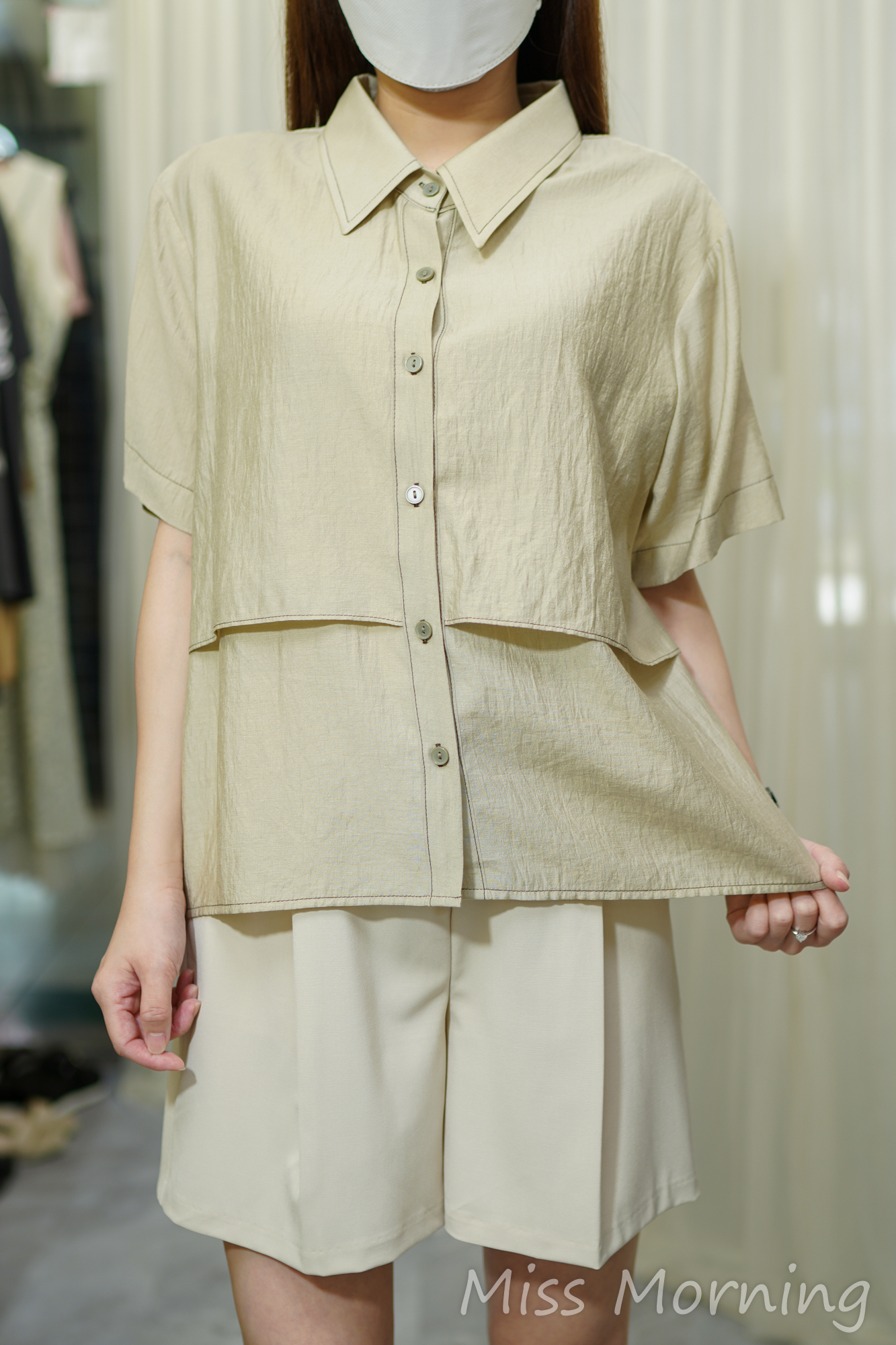 明線有款假兩件上衣(14047)