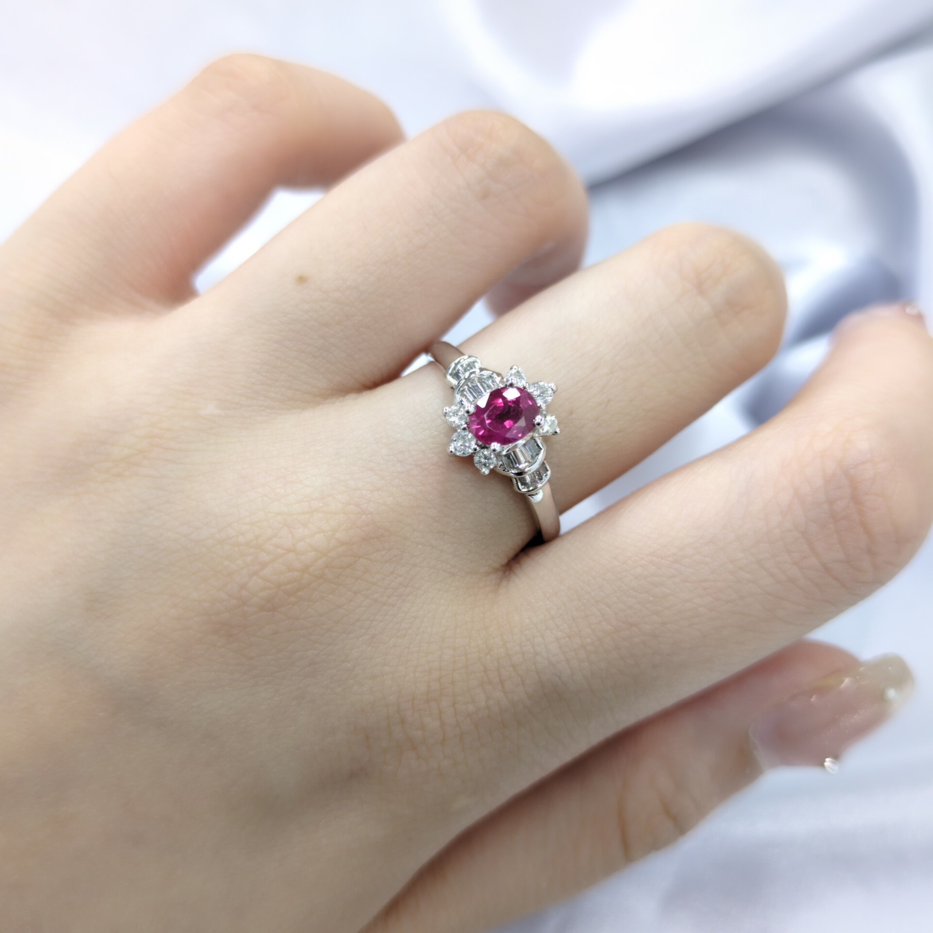 18K White Gold 0.50ct Ruby and Diamond Ring