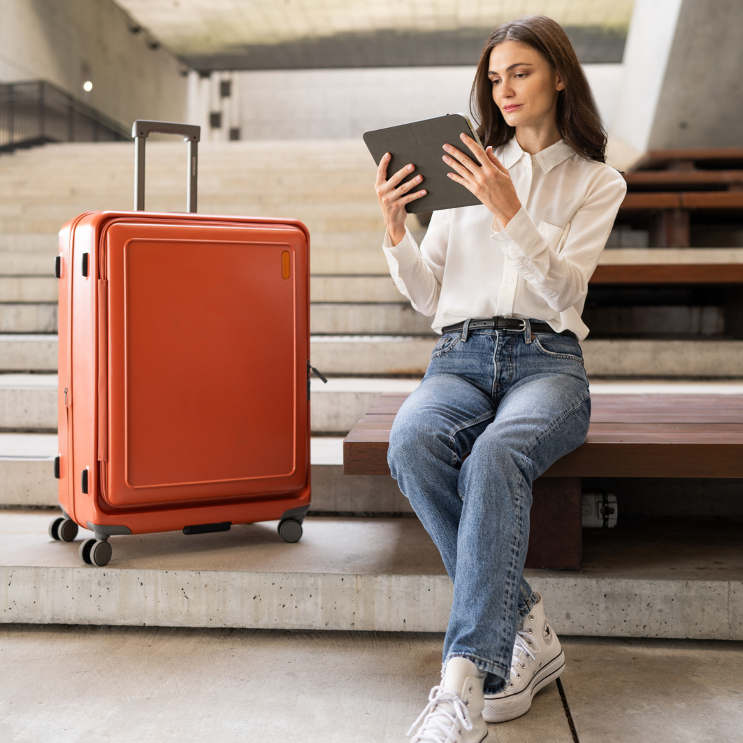 URBANITE | 118L 32" Expandable 4 wheels TSA Lock Top Flip Suitcase - Terracotta