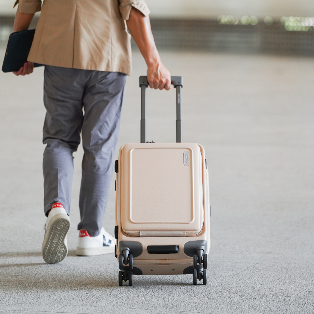 URBANITE | 34L 21" 4 wheels TSA Lock Top Flip Cabin Suitcase - Nude