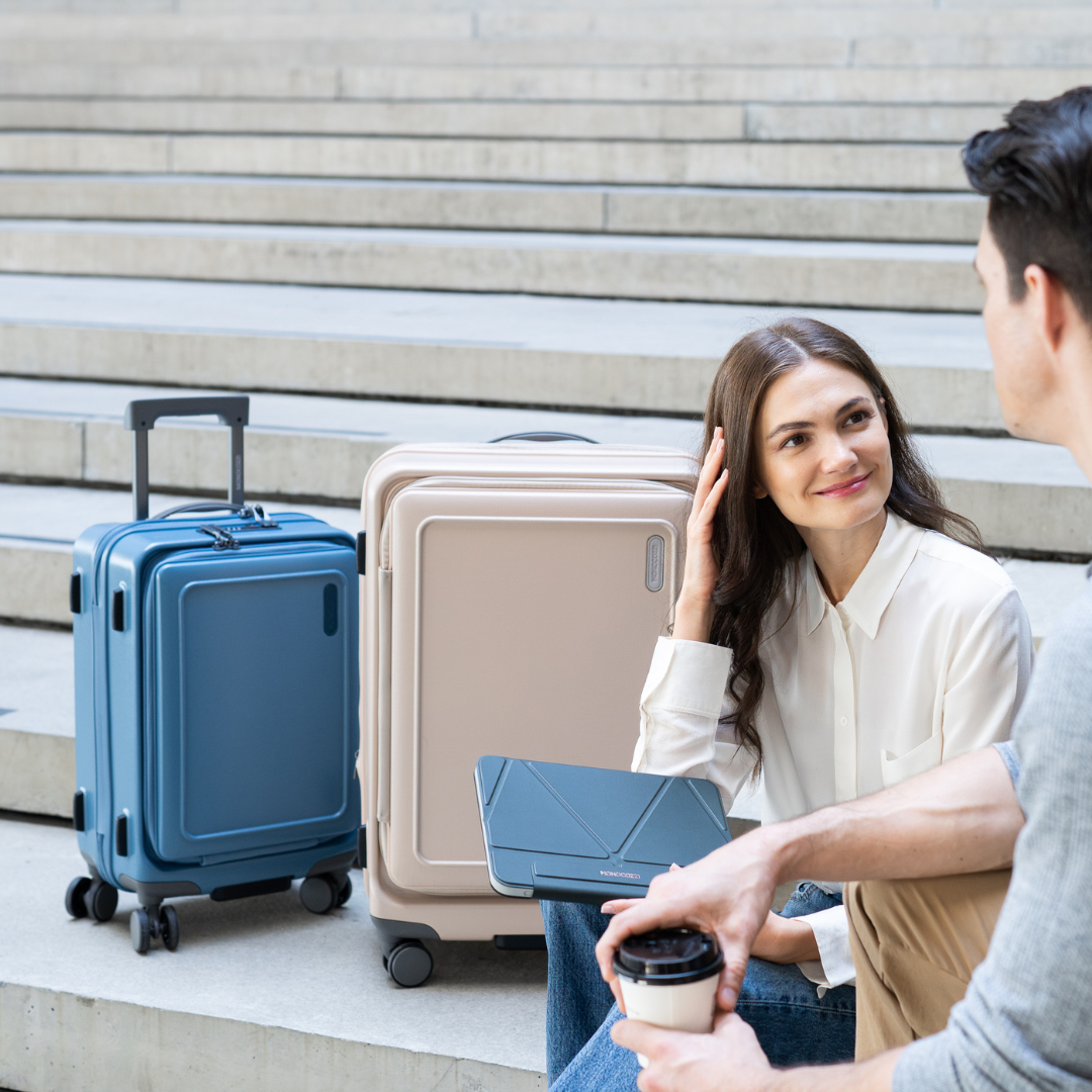 URBANITE | 34L 21" 4 wheels TSA Lock Top Flip Cabin Suitcase - Slate Blue