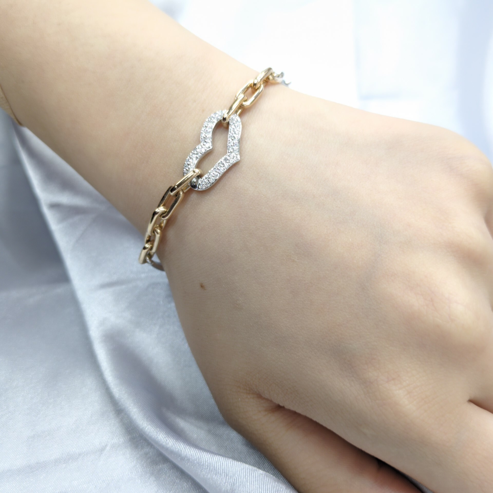 全新18K金36份鑽石軟鍊鈪