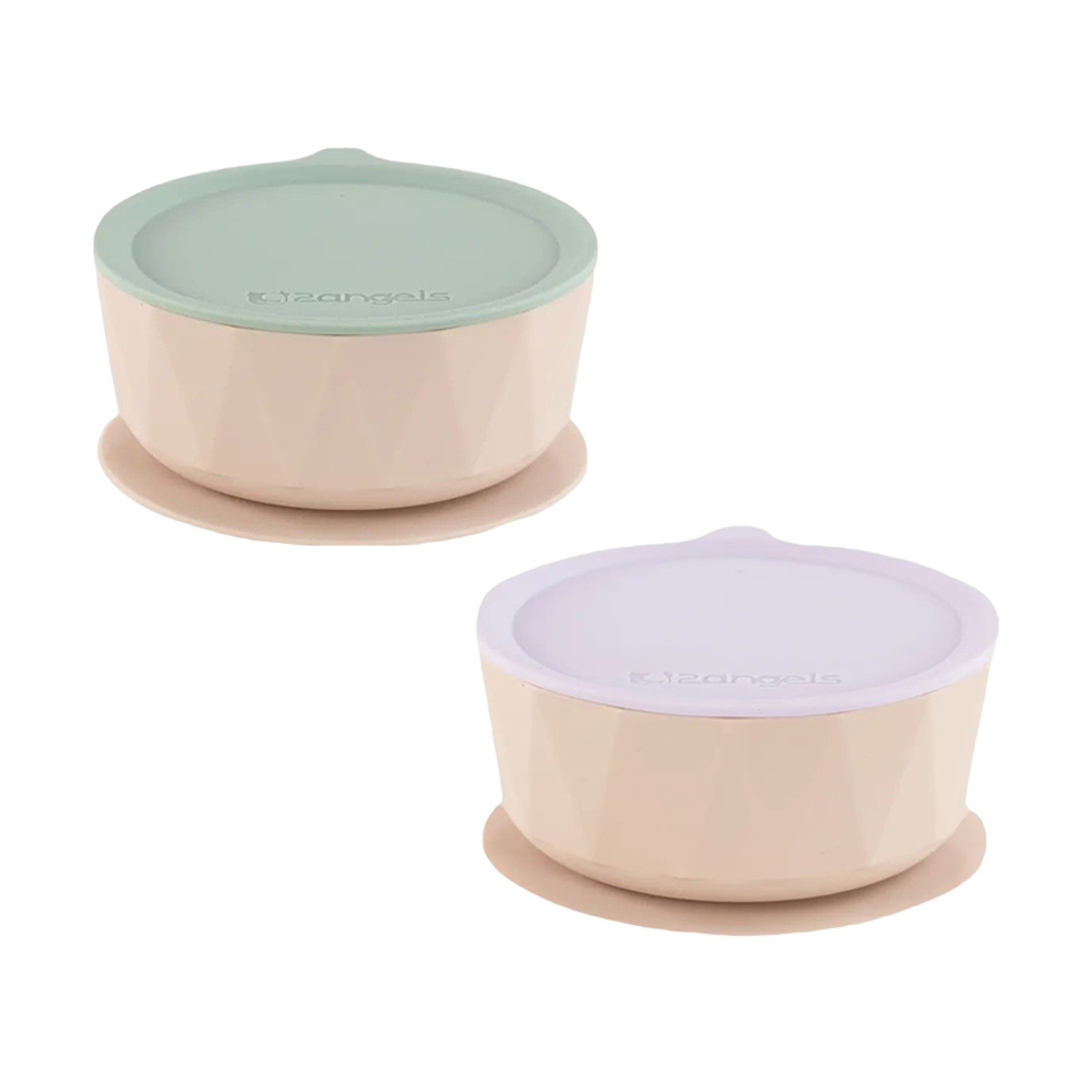 【2angels】矽膠鑽石吸盤學習碗