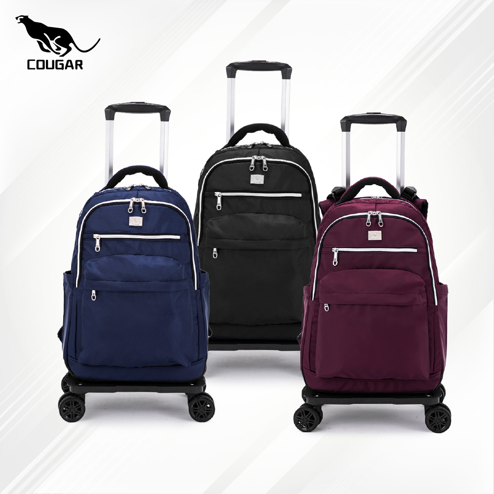 COUGAR  拉桿後背包 附可拆卸折疊拉桿托架