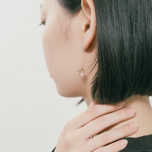 【me.luxe】K10金魚珍珠耳線耳環