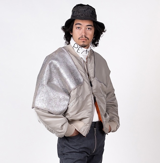 KAPITAL MA-1 NYLON x CRACKED LEATHER SIAMESE BOMBER JACKET - PRE ORDER ITEM (預訂中)