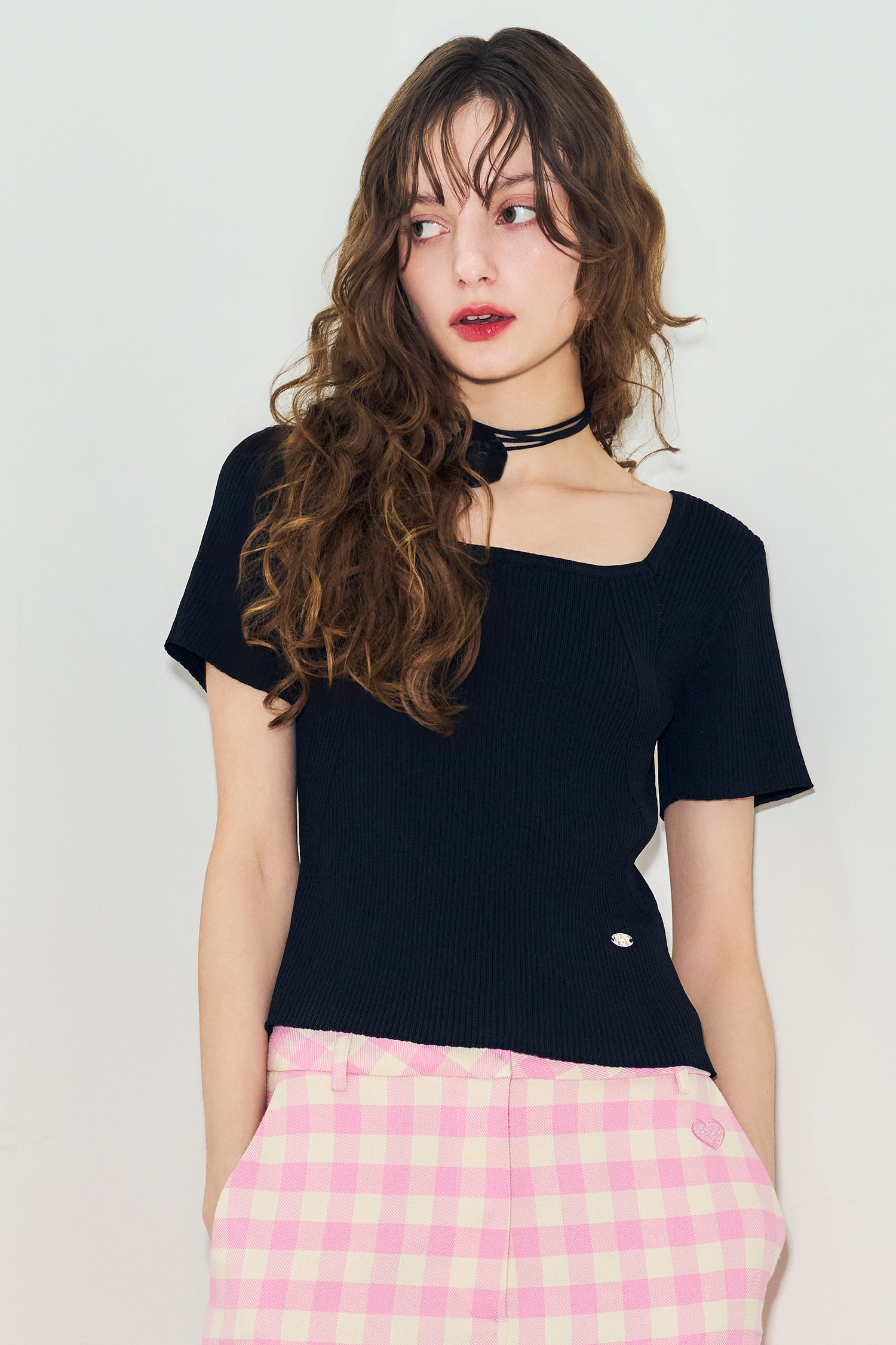 [GENERAL IDEA] RIBBED SQUARE HALF KNIT